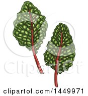 Poster, Art Print Of Sketched Swiss Chard Leaves