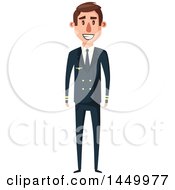 Clipart Graphic Of A Happy White Male Pilot Royalty Free Vector Illustration