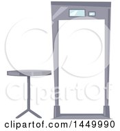 Clipart Graphic Of A Security Entrance And Table Royalty Free Vector Illustration