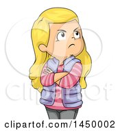 Poster, Art Print Of Jealous Blond White Girl With Folded Arms