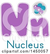 Poster, Art Print Of Lower And Upper Case Letter N With A Nuclear Model