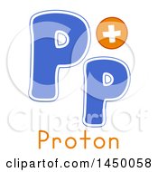 Poster, Art Print Of Lower And Upper Case Letter P With A Proton