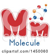 Poster, Art Print Of Lower And Upper Case Letter M With A Molecular Model