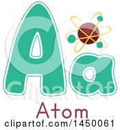 Poster, Art Print Of Atomic Model With Lower And Upper Case Letter A