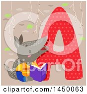 Poster, Art Print Of Cute Armadillo With The Letter A