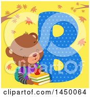 Poster, Art Print Of Cute Bear With The Letter B