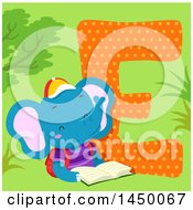 Poster, Art Print Of Cute Elephant With The Letter E