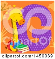 Poster, Art Print Of Cute Giraffe With The Letter G