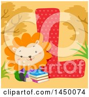 Poster, Art Print Of Cute Lion With The Letter L