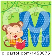 Poster, Art Print Of Cute Monkey With The Letter M