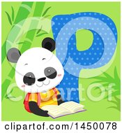 Poster, Art Print Of Cute Panda With The Letter P