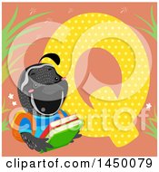 Poster, Art Print Of Cute Quail With The Letter Q