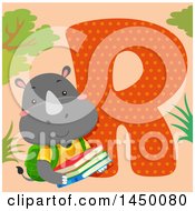 Poster, Art Print Of Cute Rhino With The Letter R