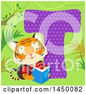 Poster, Art Print Of Cute Tiger With The Letter T