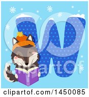 Poster, Art Print Of Cute Wolf With The Letter W