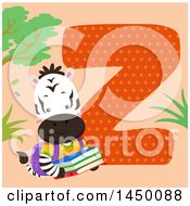 Poster, Art Print Of Cute Zebra With The Letter Z