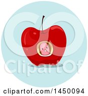 Poster, Art Print Of Happy Preposition Worm In An Apple