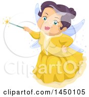 Clipart Graphic Of A Happy Senior White Fairy Godmother Holding A Magic Wand Royalty Free Vector Illustration by BNP Design Studio