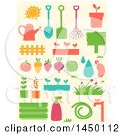 Poster, Art Print Of Stencil Styled Gardening Icons