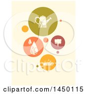Clipart Graphic Of A Watering Can Droplets Of Water A Wooden Sign Board And A Patch Of Grass Design Royalty Free Vector Illustration