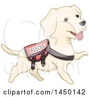 Poster, Art Print Of Cute Labrador Rescue Dog Wearing A Vest