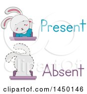 Poster, Art Print Of Rabbit Student Shown Present And Absent In Class