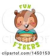 Cute Chipmunk Eating Chickpeas With Fun Fibers Text