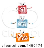 Clipart Graphic Of Flash Card Mascots Of Examples Of Articles Royalty Free Vector Illustration