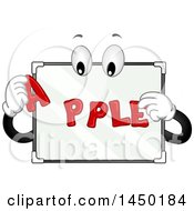 Poster, Art Print Of White Magnetic Board Mascot Spelling The Word Apple