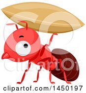 Poster, Art Print Of Cute Red Ant Holding Up A Grain