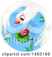 Clipart Graphic Of A Fable Scene Of The Dove And The Ant Royalty Free Vector Illustration