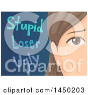 Poster, Art Print Of Sad Woman Or Teenage Girl Crying After Being Called Names