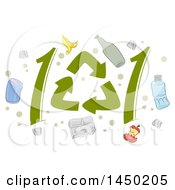 Poster, Art Print Of Recycle Symbols Forming 101 And Icons
