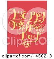 Poster, Art Print Of Happy Mothers Day Text Design On Red