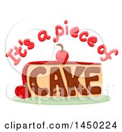 Poster, Art Print Of Piece Of Cake Idiom Saying With A Slice