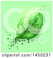 Clipart Graphic Of A Pixel Styled Green Leaf Royalty Free Vector Illustration
