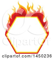 Poster, Art Print Of Fiery Hot Flaming Flame Hexagon Design Element