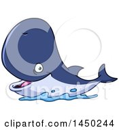 Poster, Art Print Of Cartoon Happy Whale Smiling