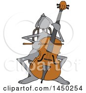 Poster, Art Print Of Cartoon Cellist Musician Dog Playing A Cello