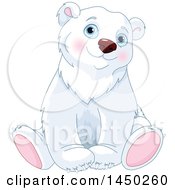 Poster, Art Print Of Cute Adorable Sitting Polar Bear