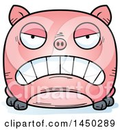 Clipart Graphic Of A Cartoon Mad Pig Character Mascot Royalty Free Vector Illustration