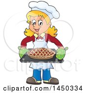 Happy Woman Baking A Pie