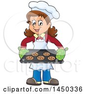 Poster, Art Print Of Happy Woman Baking Chocolate Chip Cookies
