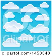 Poster, Art Print Of Background Of Puffy White Clouds In A Blue Sky