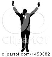 Poster, Art Print Of Black And White Silhouetted Business Man