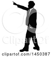 Poster, Art Print Of Black And White Silhouetted Business Man Pointing