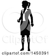 Clipart Graphic Of A Black And White Silhouetted Business Woman Royalty Free Vector Illustration