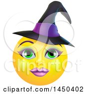 Clipart Graphic Of A Yellow Witch Smiley Emoji Emoticon Face Royalty Free Vector Illustration