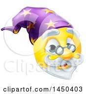 Clipart Graphic Of A Yellow Wizard Smiley Emoji Emoticon Face Royalty Free Vector Illustration