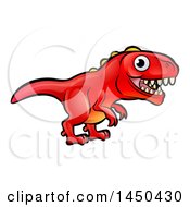 Poster, Art Print Of Cartoon Red Tyrannosaurus Rex Dino
